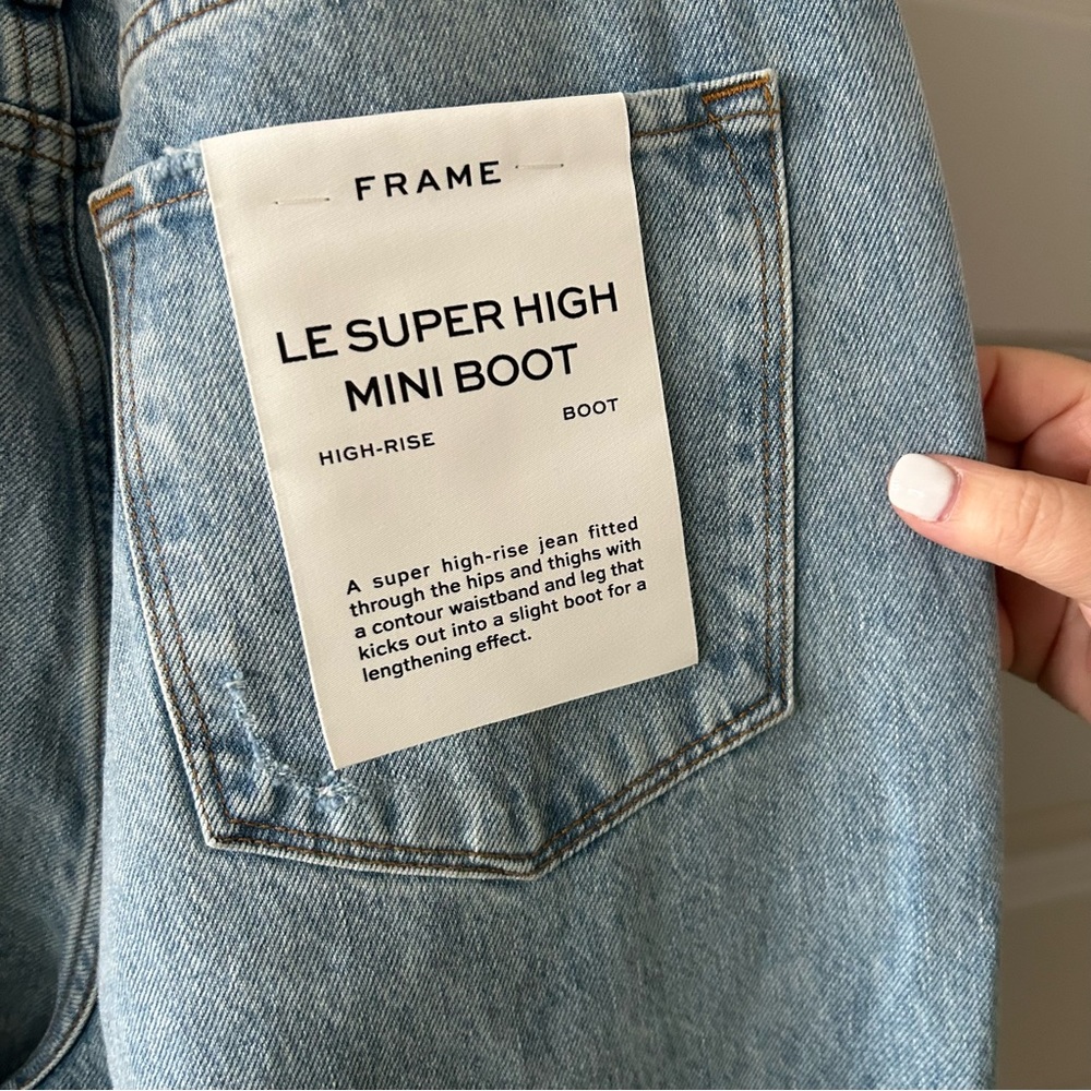 NWT Frame Le Super High Mini Boot Cut Jeans in Rossum 1year Revolve - Picture 7 of 7
